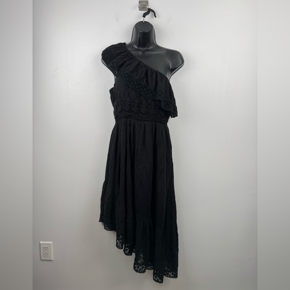 LoveShackFancy Women Pamela One Shoulder Asymmetrical Eyelet Dress Size Small